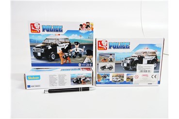 *KLOCKI SLUBAN, 78 el., policja, radiowóz z psem