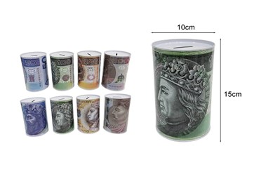 SKARBONKA metalowa banknoty 10x15 cm