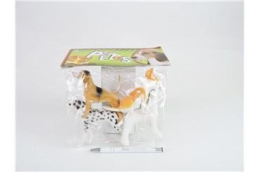 PSY, 10-12 cm, plast., 4 szt. kpl.            fol.