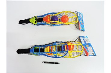 GRA CATCH BALL, plast., z 2 piłkami,40x15 cm, sia.