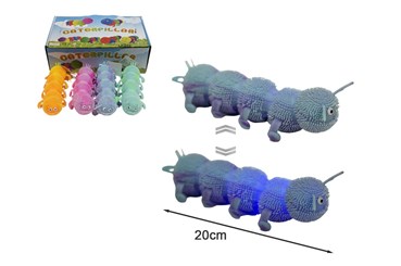 Zwierzątko gąsienica x 12 św 20 cm gumowa