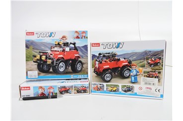 *KLOCKI SLUBAN 135 el. KLUB MOTO, Jeep czerwony