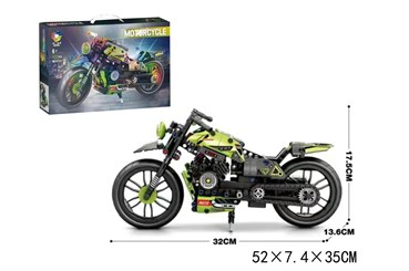 KLOCKI MOTOCYKL jasny ziel. 435 el., 52x35x7,4 cm