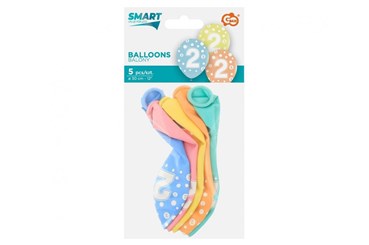 BALONY z cyframi 2 12 cali / 5 szt