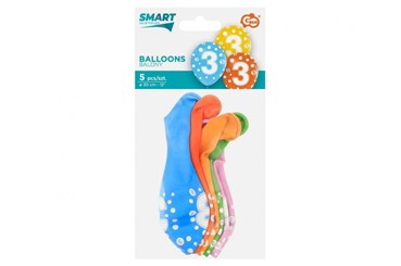 BALONY z cyframi 3 12 cali / 5 szt