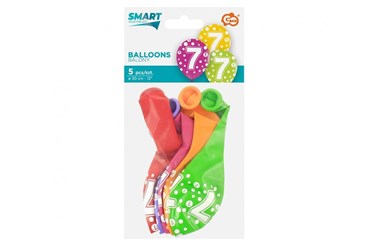 BALONY z cyframi 7 12 cali / 5 szt