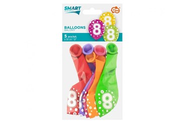 BALONY z cyframi 8 12 cali / 5 szt