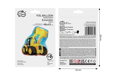 BALON foliowy koparka 48x43 cm