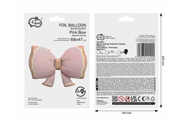 BALON foliowy kokarda różowa 68x47 cm