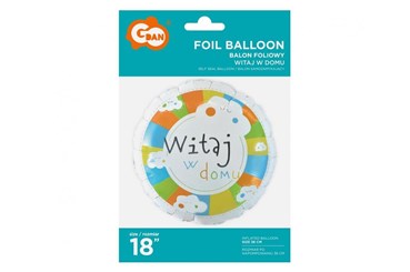 BALON foliowy Witaj w domu 18 cali