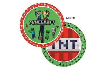 AST. TALERZYKI PAPIEROWE Minecraft 23 cm 8 szt