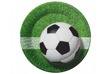 Talerzyki pap. Piłka nożna, 18 cm, 6 szt.
