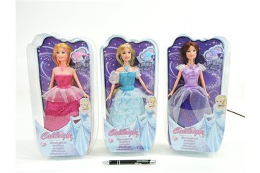 AST. LALKA 29 cm, w sukni wieczorowej, 3 wz