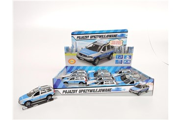 *AUTO metal x 12, policja Volvo, 14 cm, św/dźw.dis