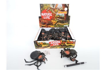 AST. PAJĄK x 24 gumowy 11cm  Z GROSZKIEM,    displ