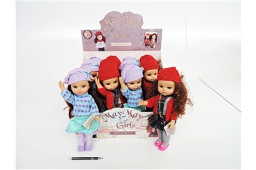 AST. LALKA x 12, lalka w czapce, 36 cm,    displ