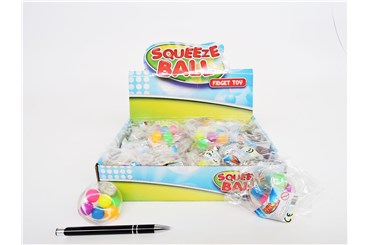 AST. GNIOTEK x 24 piłka, 5cm, z kulkami, gum, disp