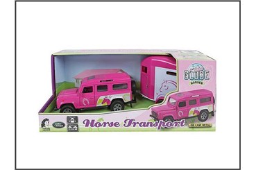 *AUTO metal. Land Rover z przyczepą, 26 cm