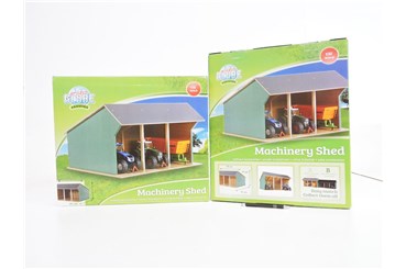 DREWNO GARAŻ na 3 d. TRAKTORY 45x38x27 cm.