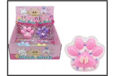 Łapka x 18  kocia 10cm do ściskania kokardka
