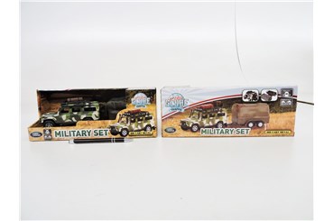 AUTO metal., Land Rover, z przyczepą militarny