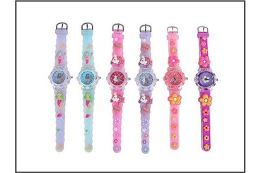 AST. ZEGAREK ANALOGOWY, z podśw., dziewczęcy, 6 wz