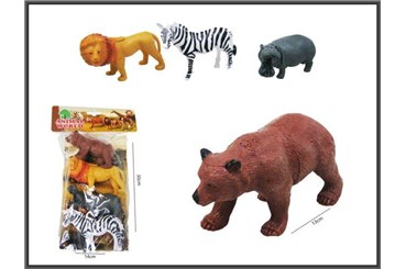 ZWIERZĘTA DZIKIE, 4 szt., 12-14 cm,   worek