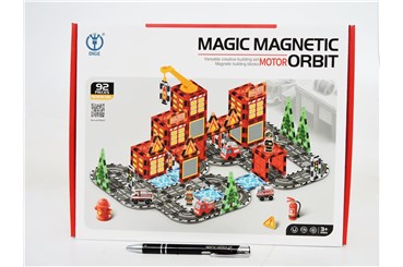 Klocki magnetyczne straż pożarna z ulicami 92 e...