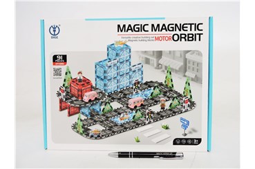 Klocki magnetyczne płytki miasto portowe, 91 el...
