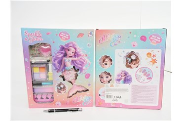 ZESTAW do makijażu, 29x24x5 cm, syrenka,     kart.