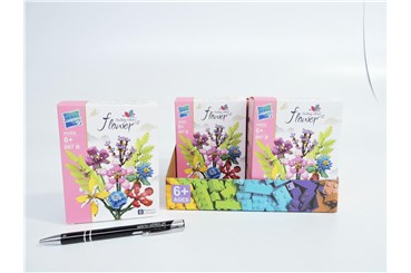 AST. KLOCKI x 8 konstrukcyjne, kwiaty, 8 wz., dis