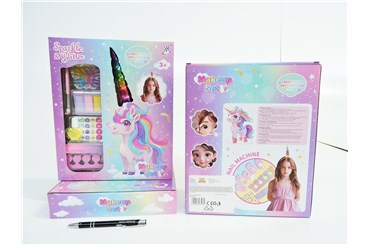 ZESTAW do makijażu, 29x24x5 cm, jednorożec,  kart.