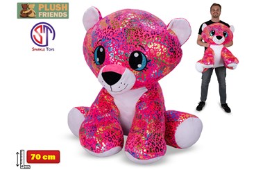 *PLUSZ LEOPARD, 70 cm, różowy,  Frends Star Sparkl