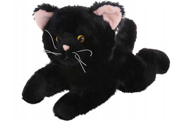 PLUSZ Kot leżący, 45 cm, czarny