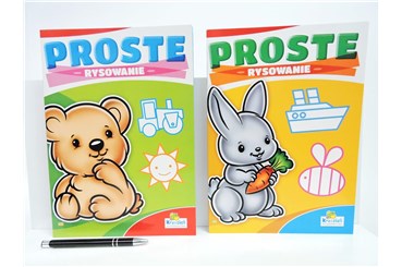 AST. KSIĄŻ. Proste rysowanie, miś, zajączek, 2 wz.