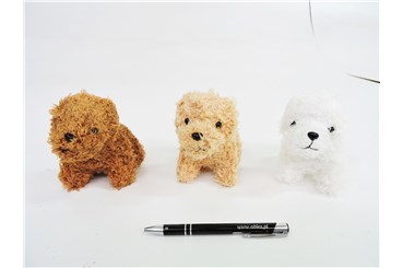 AST. BRELOK x 12 pluszowy pies, 3 wz.,        fol.