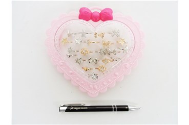 Pierścionek x 24, serduszko , złote, srebrne