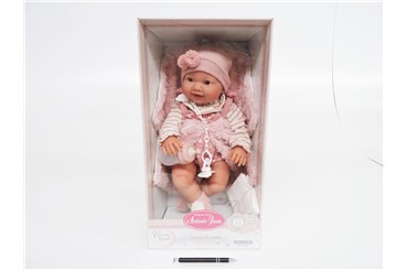 Hiszpańska lalka bobas Antonio 42 cm, róż. ubrank