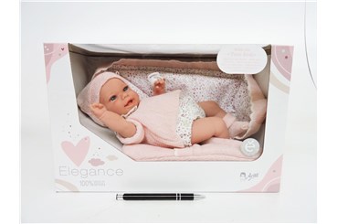 *Hiszpańska lalka bobas ARIAS, leżąca, róż ubranko