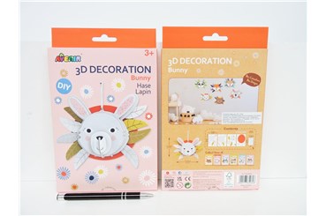 ---- Dekoracja 3D - KRÓLIK, 3+,     kart.