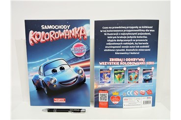 KSIĄŻ. Kolorowanka Samochody z naklej. metal.