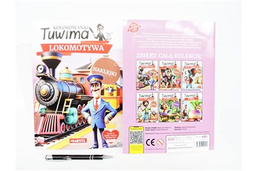 KSIĄŻ. Kolorowanki Tuwima. Lokomotywa z naklejkami