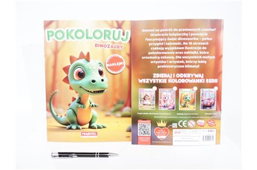 KSIĄŻ. Pokoloruj Dinozaury z naklejkami