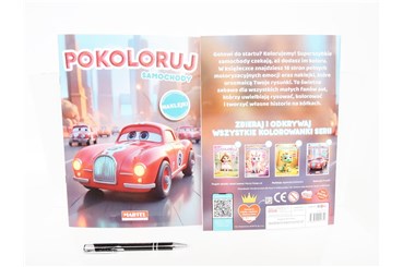 KSIĄŻ. Pokoloruj Samochody z naklejkami