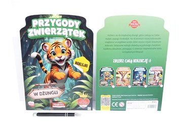 KSIĄŻ. Przygody zwierzątek - W DŻUNGLI, z naklej