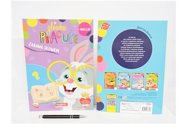 KSIĄŻ. GŁÓWKA PRACUJE - zabawa słowem z naklej.