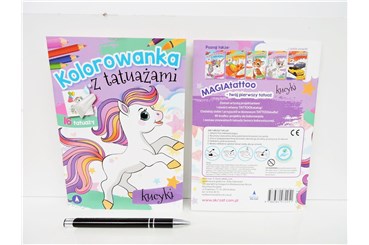 KSIĄŻ. KOLOROWANKA z tatuażami - kucyki