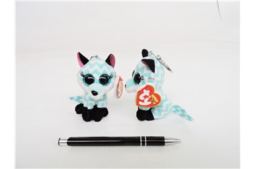 PLUSZ Brelok BOOS ATLAS, 8,5 cm - aqua chevron fox