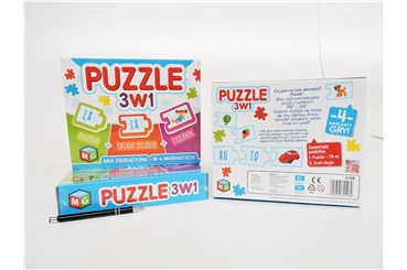 GRA Sylaby  - puzzle 3w1, edukacyjna,        kart.