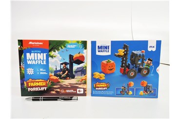 *KLOCKI WAFLE mini, FARMER, wózek widłowy, 50 el.